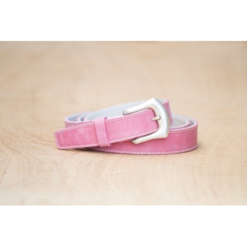 CEINTURE CUIR ROSE | L’élégante